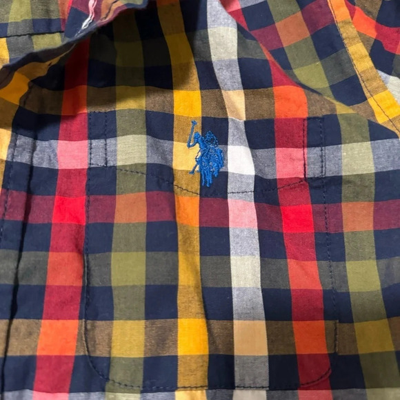 US Polo Assn Boys Size XL Flannel Button Up Long Sleeve Shirt - Picture 5 of 5